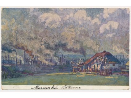 43 - Ostrava, Moravská Ostrava, dle orig. Maxima Soasty, cca 1916