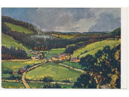 28 - Klatovsko, Šumava, Modrava, celkový pohled, cca 1925