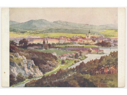 46 - Písek, pohled na město od západu, cca 1928