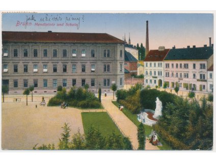 04 - Brno (Brünn), Mendlplatz und Schule, cca 1915