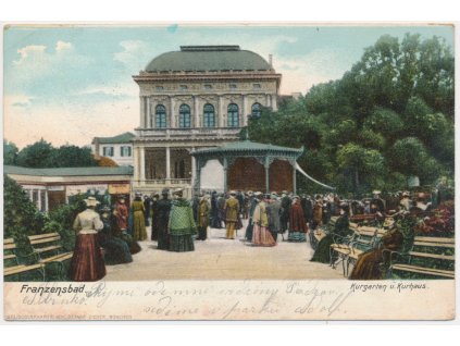 08 - Chebsko, Františkovy Lázně (Franzensbad), Kurgarten u. Kurhaus, cca 1902