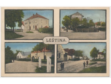 17 - Havlíčkobrodsko, Leština u Světlé, 4 okénková koláž, mj. nádraží, cca 1914