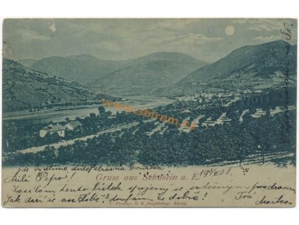 69 - Ústecko, Sebuzín, celkový pohled, cca 1900