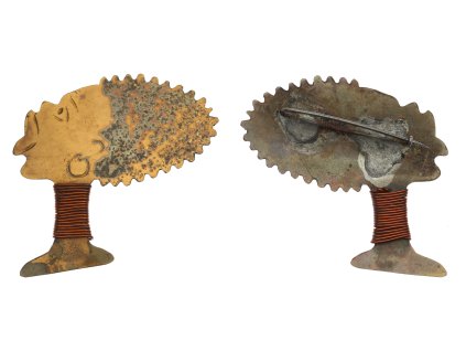 Afrika, AE pamětní odznak hlavy domorodce, zavírací jehla, rozměr 40x25mm, stav 1/1