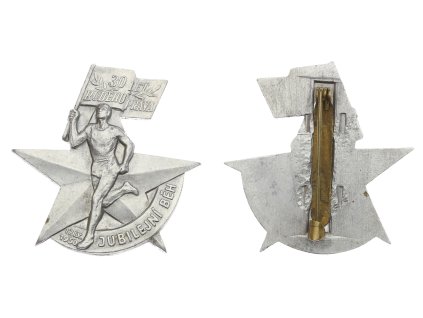 ČSSR, AE odznak Jubilejní běh Rudého práva, rozměr 40x40mm, luxusní sběratelská jakost 0/0