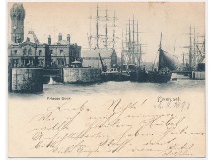 Anglie, Liverpool, Princes Dock, cca 1898