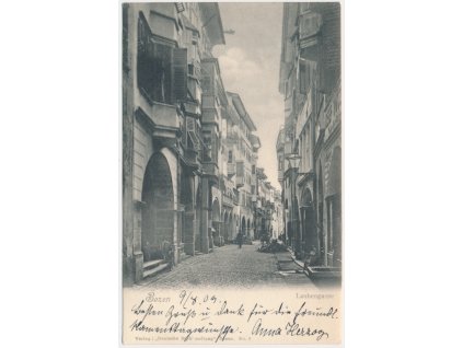 Itálie, Bozen, Laubengasse, cca 1903