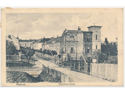 Maďarsko, Sopron, Alsólöver-utca, cca 1915