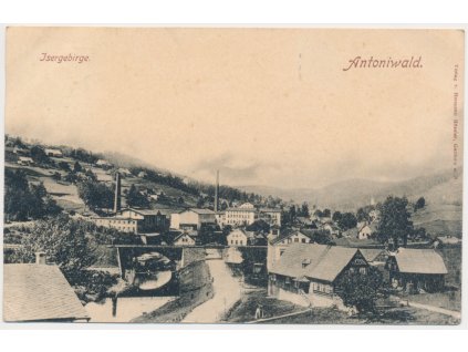 20 - Jablonecko, Antonínov (Antoniwald), celkový pohled na vesnici, cca 1901