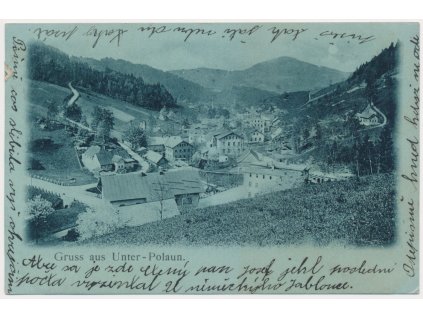 20 - Jablonecko, Dolní Polubný (Unter-Polaun), celkový pohled, cca 1901