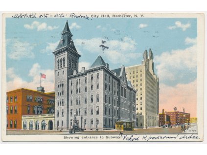 USA, Rochester, City Hall, Showing entrance to Subway, cca 1936