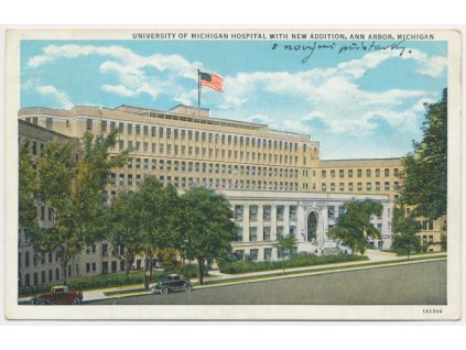 USA, Michigan, University of Michigan Hospital with and Addition, cca 1936
