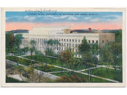 USA, Michigan, Literary BLDG., University of Michigan, Ann Arbor, cca 1936