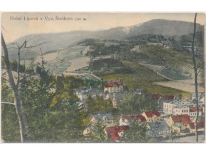 21 - Jesenicko, Dolní Lípová s Vys. Širákem, celkový pohled. cca 1928