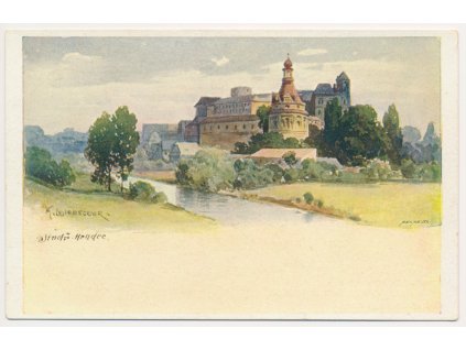 24 - Jindřichův Hradec, pohled na zámek, cca 1906