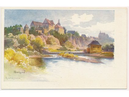 64 - Táborsko, Bechyně, pohled na zámek a okolí, cca 1906