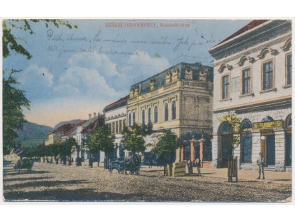 Rumunsko, Odorheiu Secuiesc (Székelyudvarhely), Kossuth-utca, cca 1918