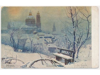 49 - Praha, Mikulášský chrám, dle akvarelu J. Šetelíka, cca 1920