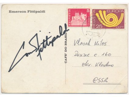 Fittipaldi Emerson (1946), brazilský automobilový závodník, pilot F1, vl. podpis