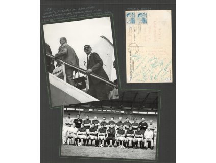 AC Sparta Praha, 2x fotografie a pohlednice z Kanady z roku 1969 s podpisy fotbalistů