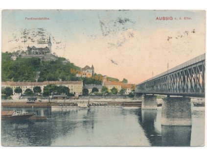 69 - Ústecko, Větruše, partie na Labi pod zámkem, ca 1907