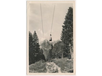 Slovensko, Vysoké Tatry, Lanovka na Lomnický štít, cca 1948