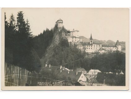 Slovensko, Oravský zámok, pohl'ad od západu, cca 1932