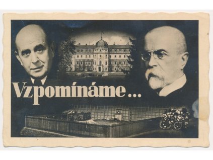 27 - Kladensko, Lány, koláž, T. G. Masaryk a Jan Masaryk, cca 1948