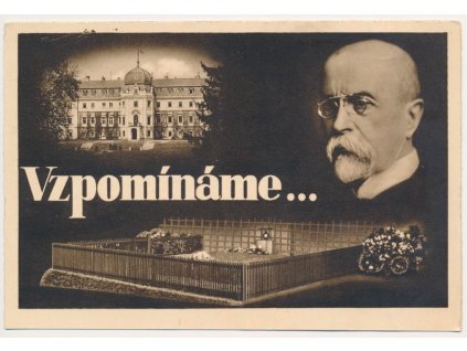 27 - Kladensko, Lány, koláž, T. G. Masaryk, hrob a zámek v Lánech