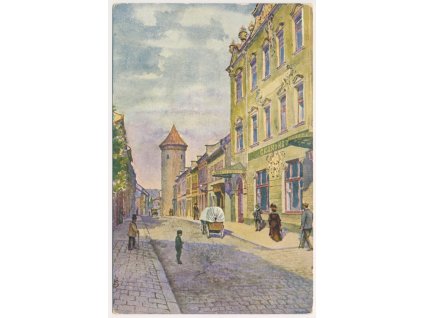 66 - Trutnovsko, Dvůr Králové nad Labem, oživená Havlíčkova ulice, 1911