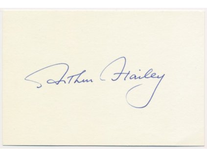 Hailey Arthur (1920-2004), britsko-kanadsko-americko-bahamský spisovatel, kartička s vl. podpisem