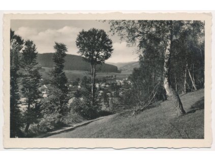 71 - Vsetínsko, Karolinka - Karolinina Huť, celkový pohled, cca 1945