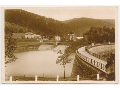 71 - Vsetínsko, Bystřička, Údolní přehrada, cca 1946