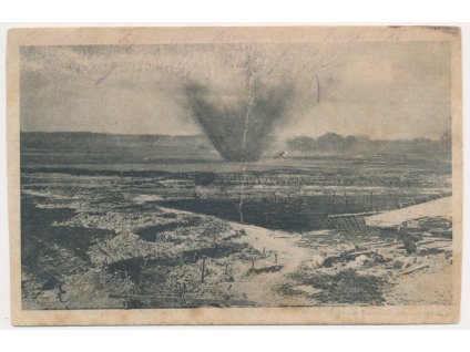 Vojenská, Výbuch granátu, "Explosition einer Granate", cca 1917
