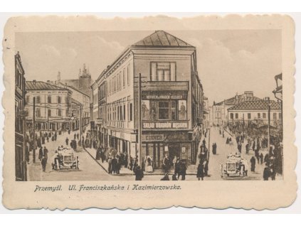 Polsko, Przemyśl (Přemyšl), Ul. Franciszkaňska i Kazimierzowska, cca 1918
