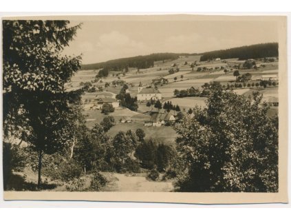 57 - Rychnovsko, Zdobnice, celkový pohled na obec, cca 1945