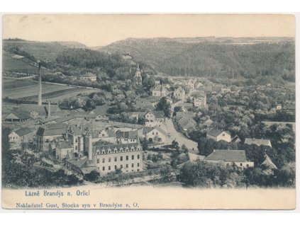 70 - Orlickoústecko, Brandýs nad Orlicí, celkový pohled, cca 1903