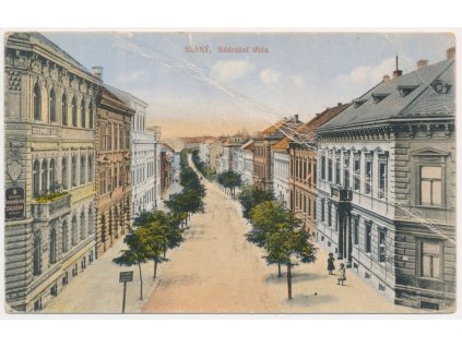 27 - Kladensko, Slaný, Nádražní třída, cca 1922, vada - lom