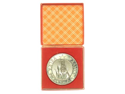 ČSSR, AE plaketa Velká Mostecká stávka, průměr 60mm, etue