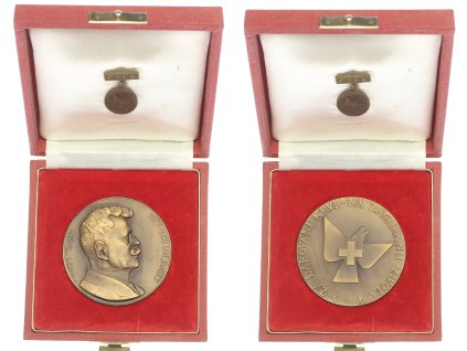 ČSSR, AE medaile Za záchranu života, průměr 60mm, etue, miniatura ČSČK, stav 1/1