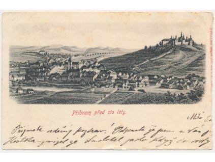 54 - Příbram, pohled na město před sto lety, cca 1900