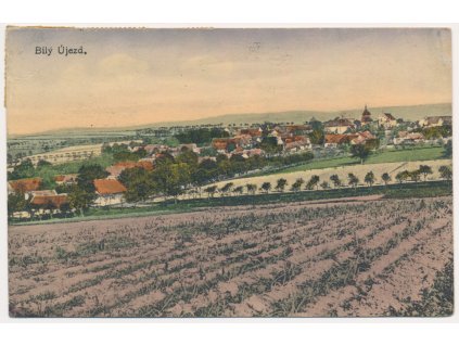 57 - Rychnovsko, Bílý Újezd, celkový pohled na obec, cca 1922