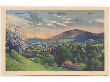 Slovensko, Kremnica, celkový pohled, cca 1919