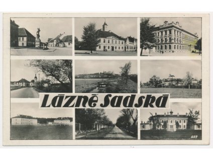 40 - Nymbursko, Sadská, 9-ti záběr dominant města, cca 1938