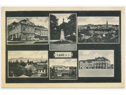 40 - Nymbursko, Lysá nad Labem, 6-ti záběr dominant města, cca 1938