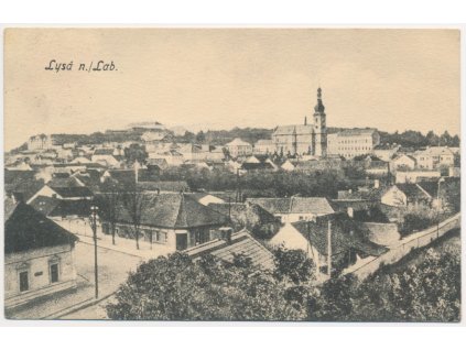 40 - Nymbursko, Lysá nad Labem, celkový pohled na město, cca 1921