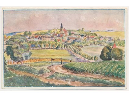 16 - Frýdeckomístecko, Brušperk, celkový pohled na město, cca 1928