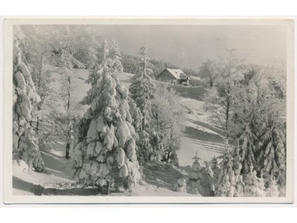 16 - Frýdeckomístecko, Beskydy, Martiňák, zimní partie, cca 1938