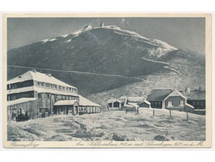 66 - Trutnovsko, Krkonoše, partie s boudami pod Sněžkou, cca 1945