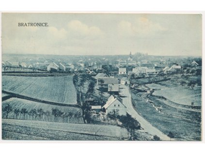 27 - Kladensko, Bratronice, celkový pohled na obec, cca 1929